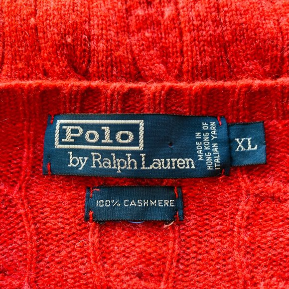 POLO by RALPH LAUREN 100% Italian Cashmere Iconic Cable Knit Sweater - Picture 9 of 13